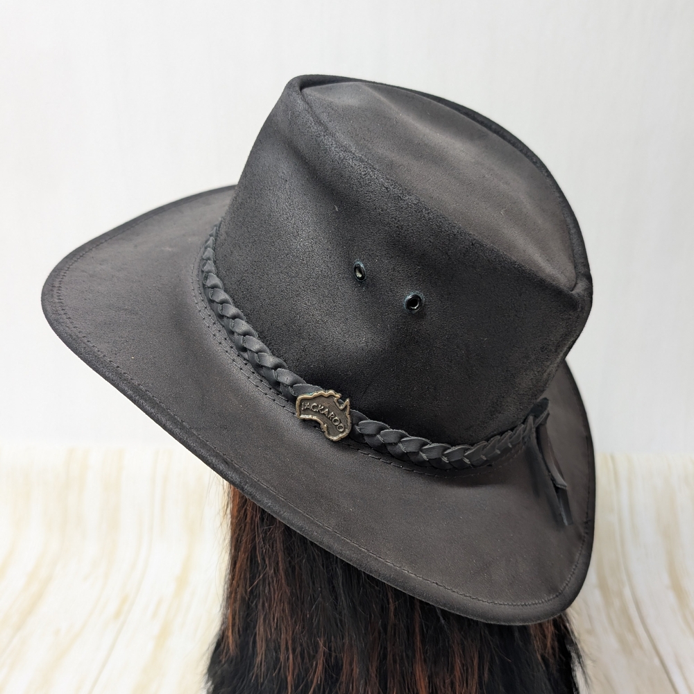 JACKAROO | Australian Leather Hat Sz L - Picture 6 of 13
